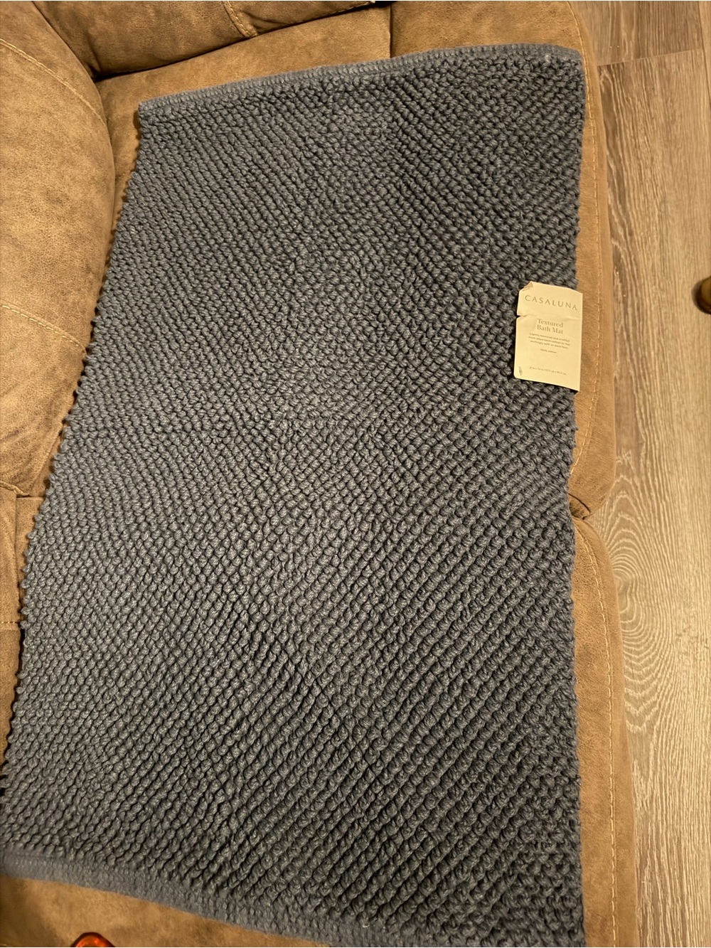 Casaluna Textured Bath Mat - Blue Slate